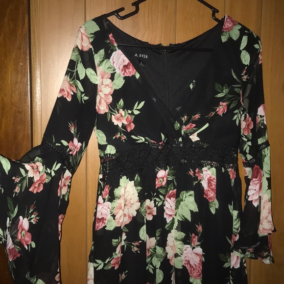 A. Byer Dresses & Skirts - black dressy floral dress